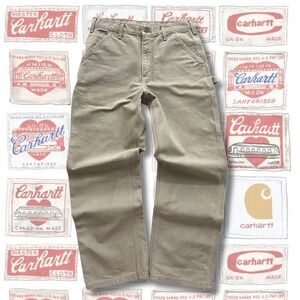 Carhartt B11 Dungaree Fit Canvas Pants Mens 32x31 Tan Khacki NWOT Carpenter